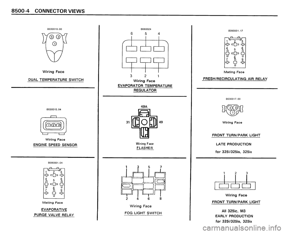 BMW 325i CONVERTIBLE 1989 E30 Electrical Troubleshooting Manual 