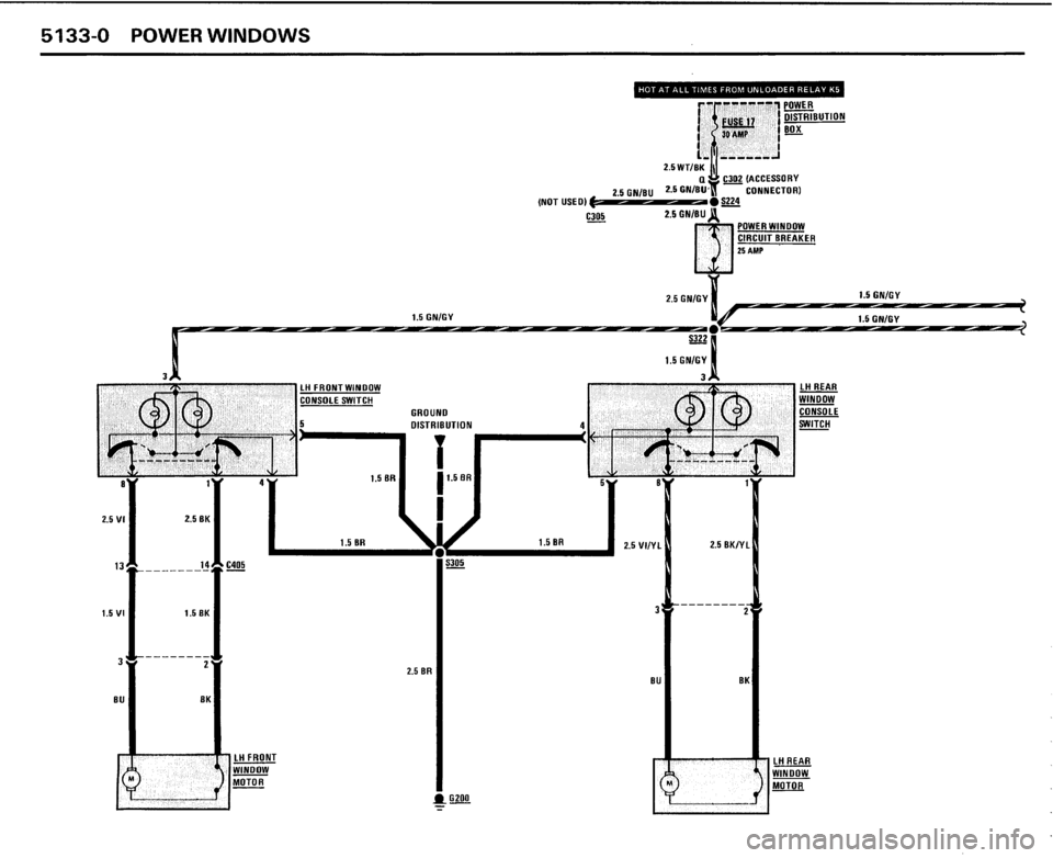 BMW 325i CONVERTIBLE 1989 E30 Electrical Troubleshooting Manual 