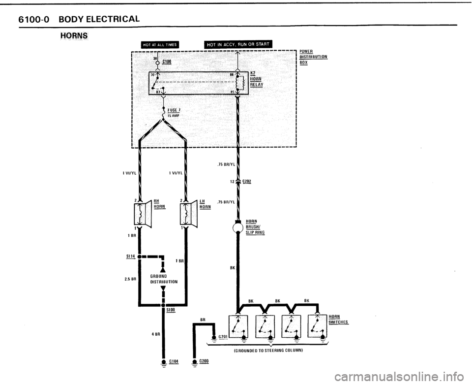 BMW 325i CONVERTIBLE 1989 E30 Electrical Troubleshooting Manual 
