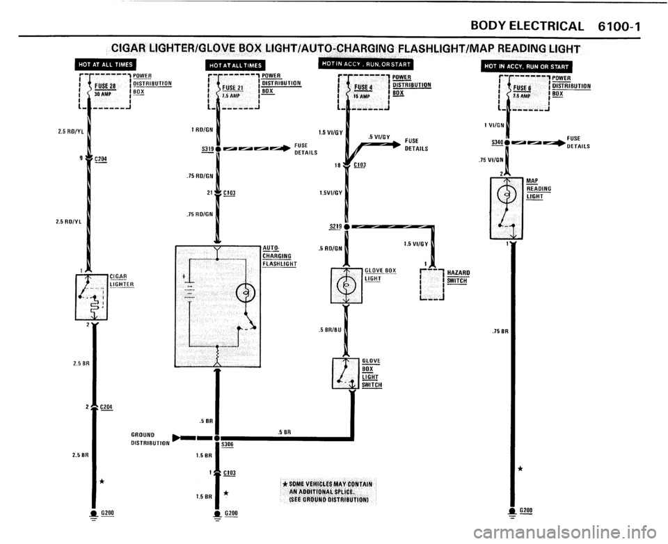 BMW 325i CONVERTIBLE 1989 E30 Electrical Troubleshooting Manual 