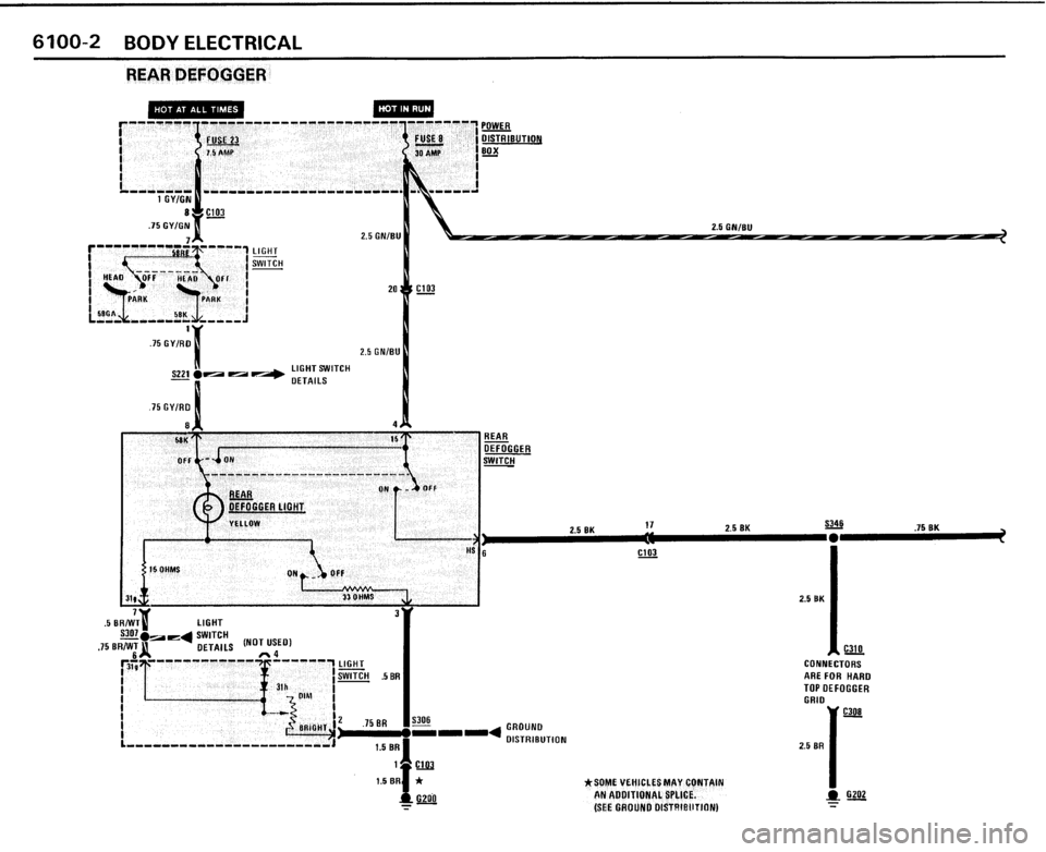 BMW 325i CONVERTIBLE 1989 E30 Electrical Troubleshooting Manual 