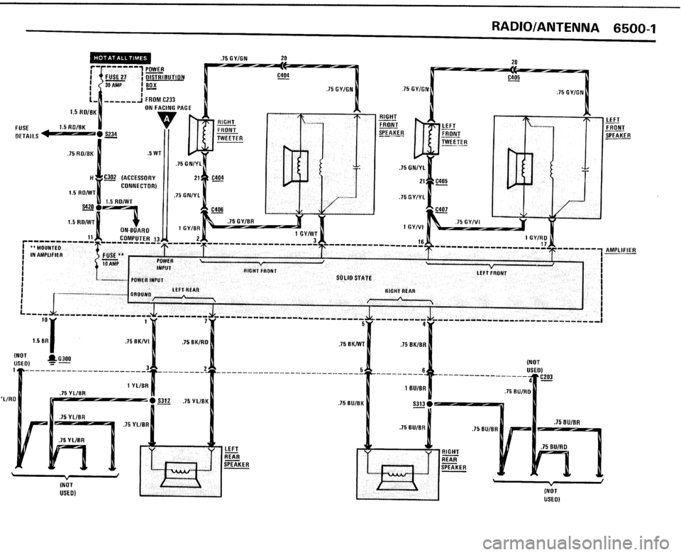 BMW 325i CONVERTIBLE 1989 E30 Electrical Troubleshooting Manual 