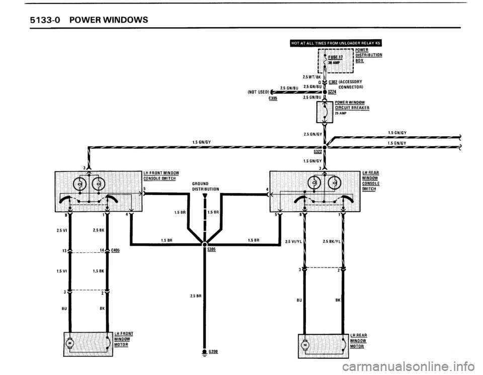 BMW 325i CONVERTIBLE 1990 E30 Electrical Troubleshooting Manual 