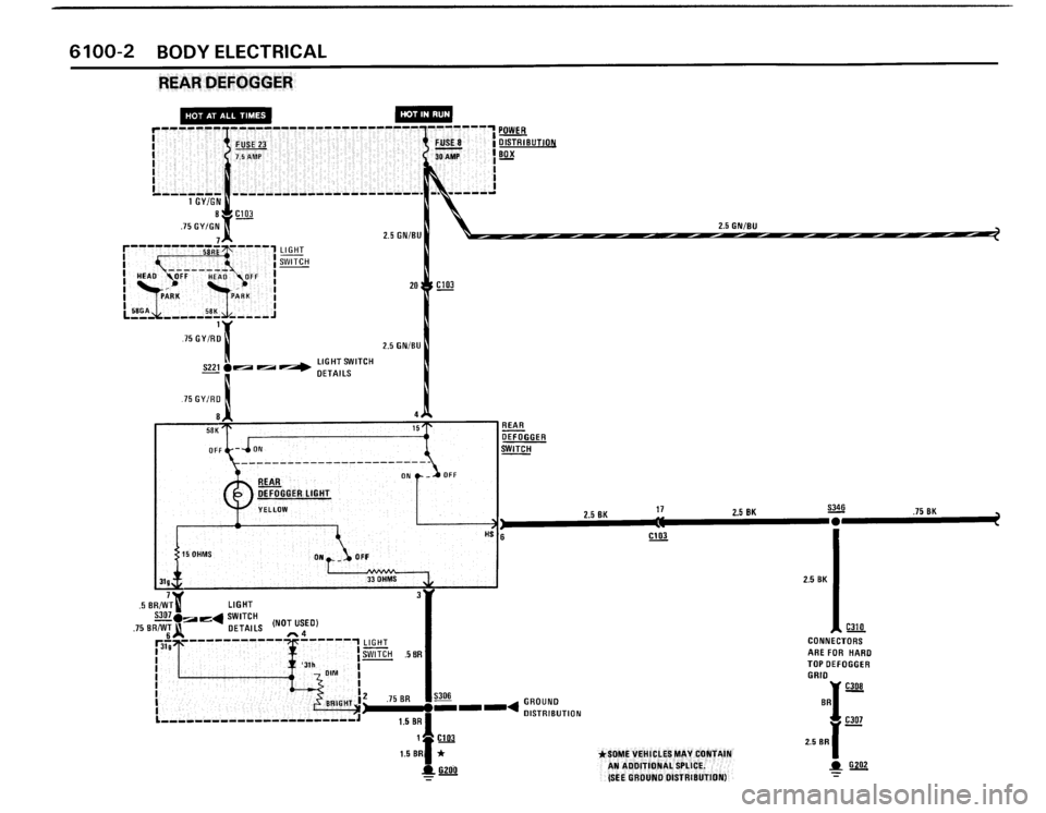 BMW 325i CONVERTIBLE 1990 E30 Electrical Troubleshooting Manual 