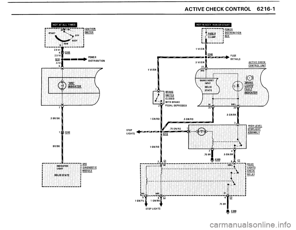 BMW 325i CONVERTIBLE 1990 E30 Electrical Troubleshooting Manual 