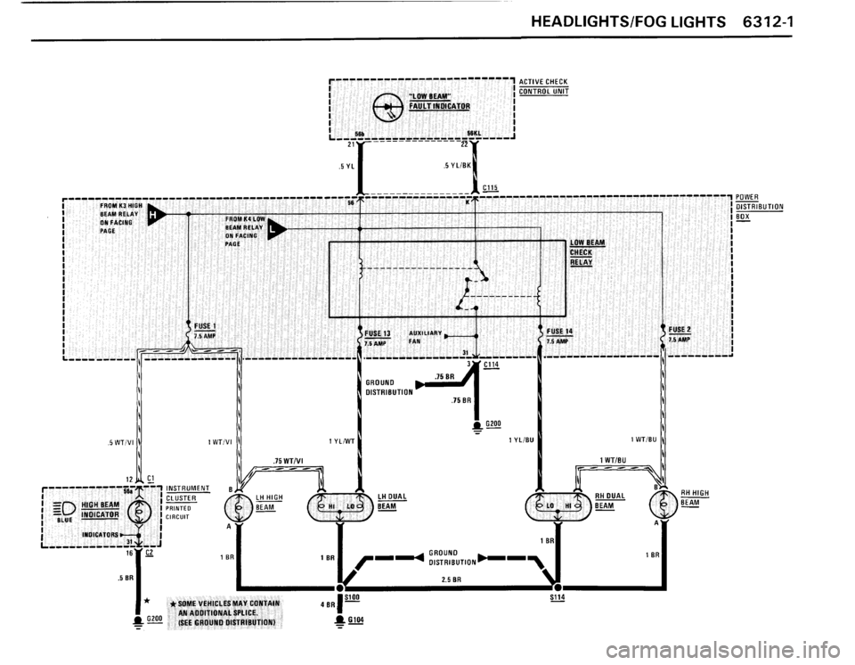 BMW 325i CONVERTIBLE 1990 E30 Electrical Troubleshooting Manual 