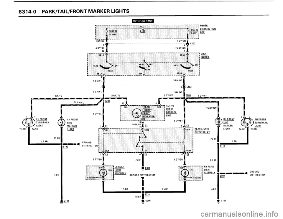 BMW 325i CONVERTIBLE 1990 E30 Electrical Troubleshooting Manual 