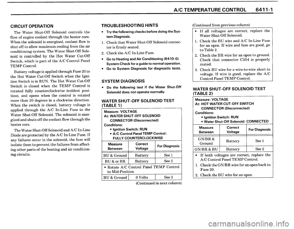 BMW 325i CONVERTIBLE 1990 E30 Electrical Troubleshooting Manual 