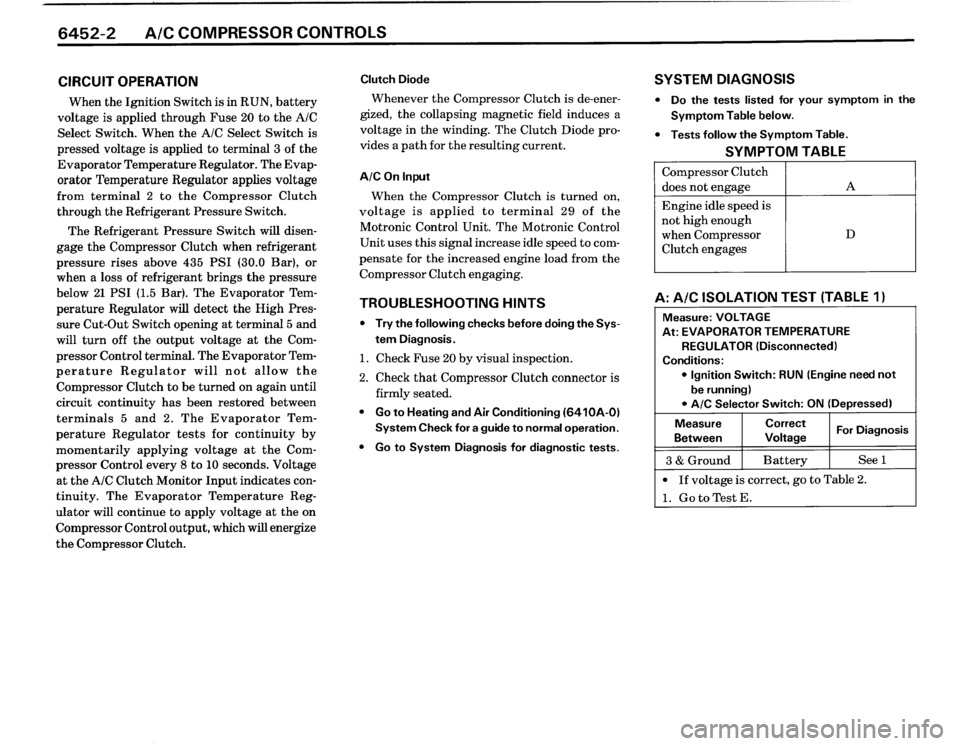 BMW 325i CONVERTIBLE 1990 E30 Electrical Troubleshooting Manual 