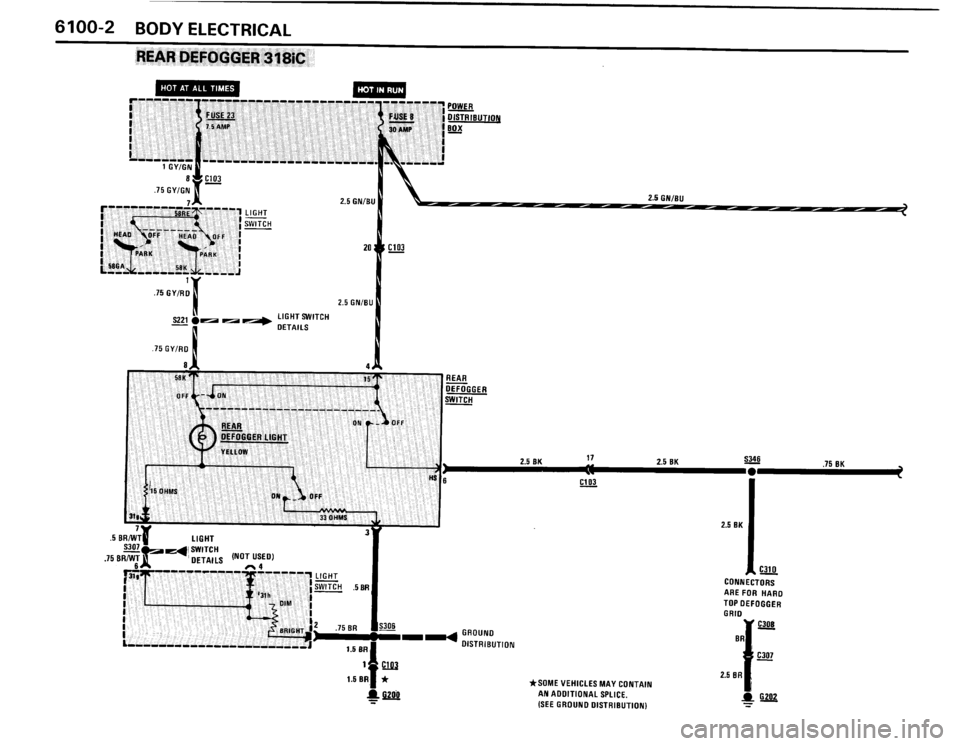 BMW 318is 1991 E30 Electrical Troubleshooting Manual 