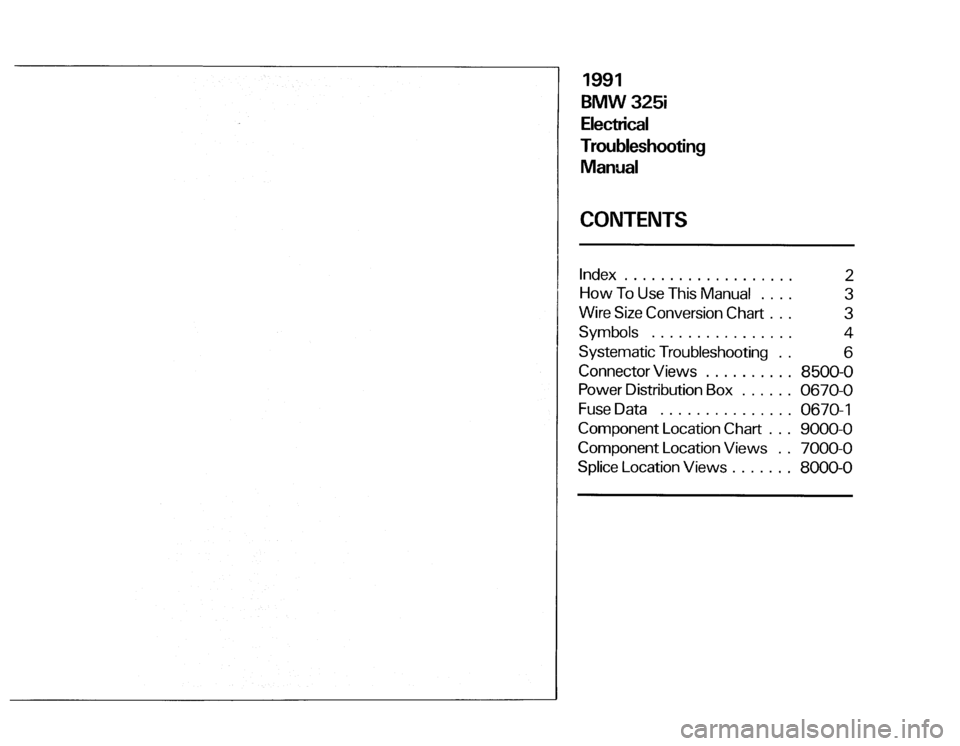 BMW 325i 1991 E30 Electrical Troubleshooting Manual 