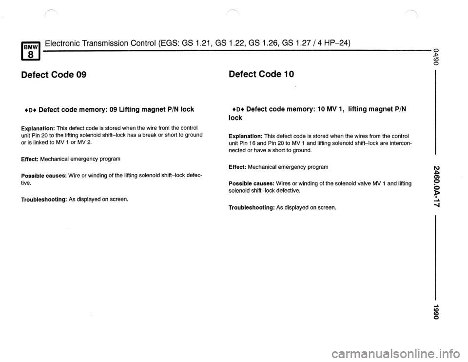 BMW 850csi 1990 E31 Electrical Troubleshooting Manual 
