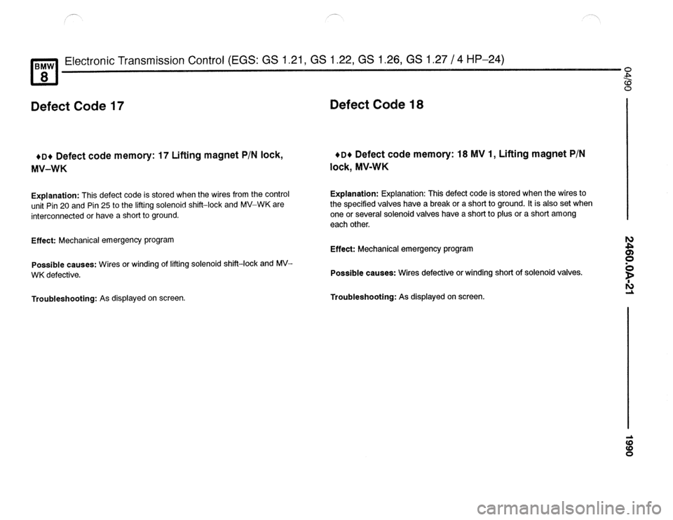 BMW 850csi 1990 E31 Electrical Troubleshooting Manual 