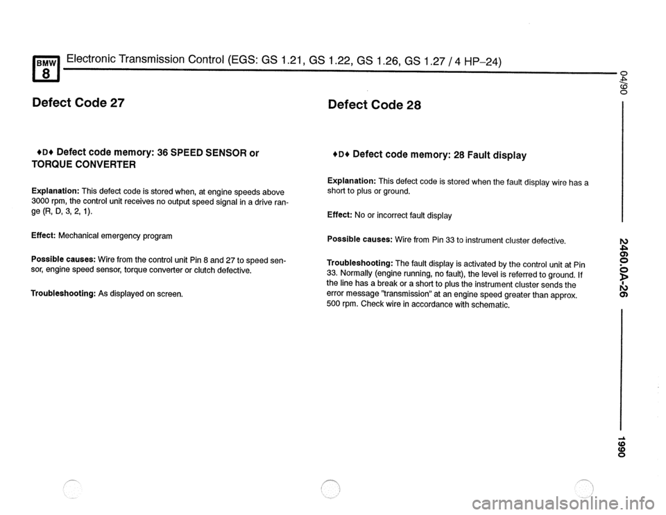 BMW 850csi 1990 E31 Electrical Troubleshooting Manual 