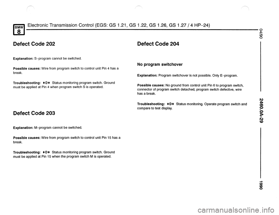 BMW 850csi 1990 E31 Electrical Troubleshooting Manual 
