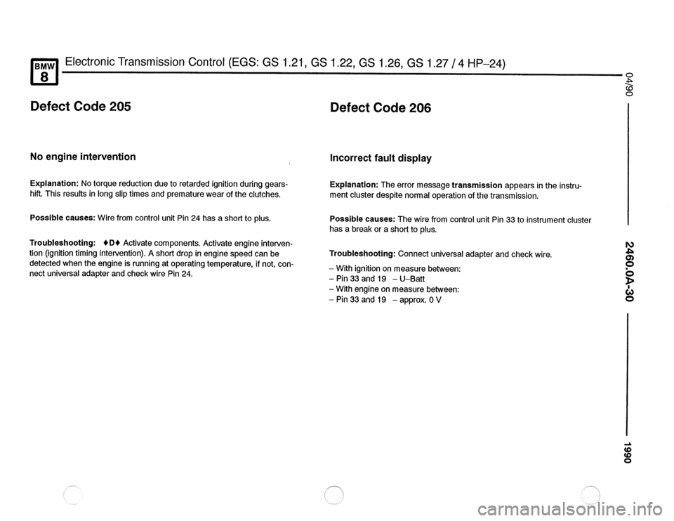 BMW 850csi 1990 E31 Electrical Troubleshooting Manual 