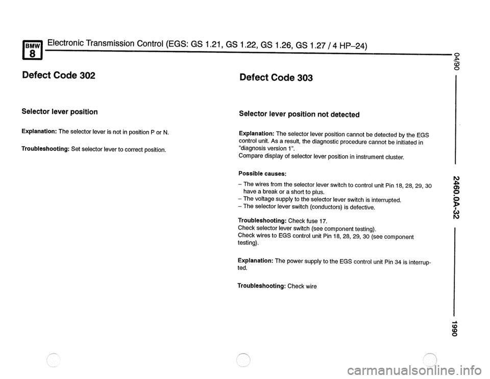 BMW 850csi 1990 E31 Electrical Troubleshooting Manual 