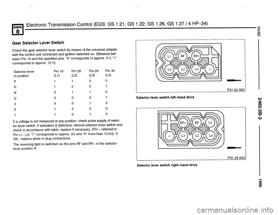 BMW 850csi 1990 E31 Electrical Troubleshooting Manual 