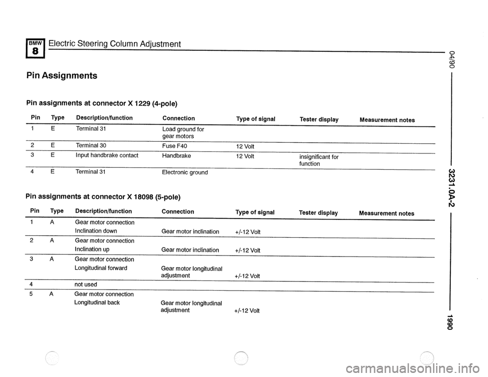 BMW 850csi 1990 E31 Electrical Troubleshooting Manual 