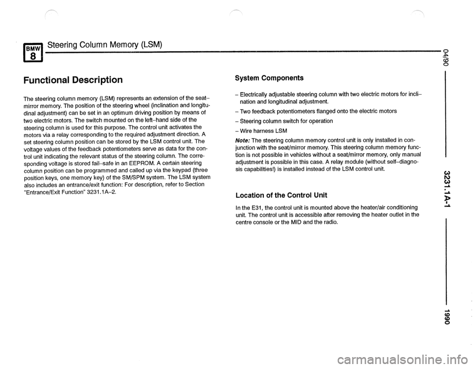 BMW 850csi 1990 E31 Electrical Troubleshooting Manual 