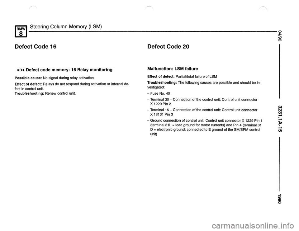 BMW 850csi 1990 E31 Electrical Troubleshooting Manual 
