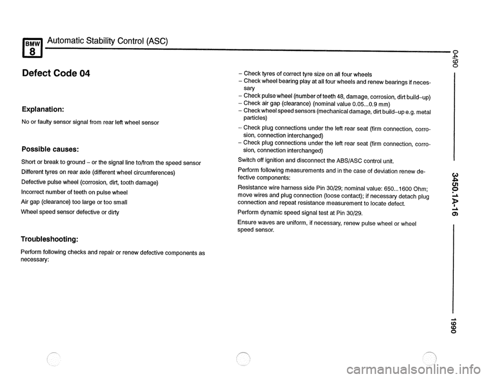 BMW 850csi 1990 E31 Electrical Troubleshooting Manual 