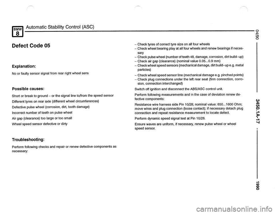 BMW 850csi 1990 E31 Electrical Troubleshooting Manual 