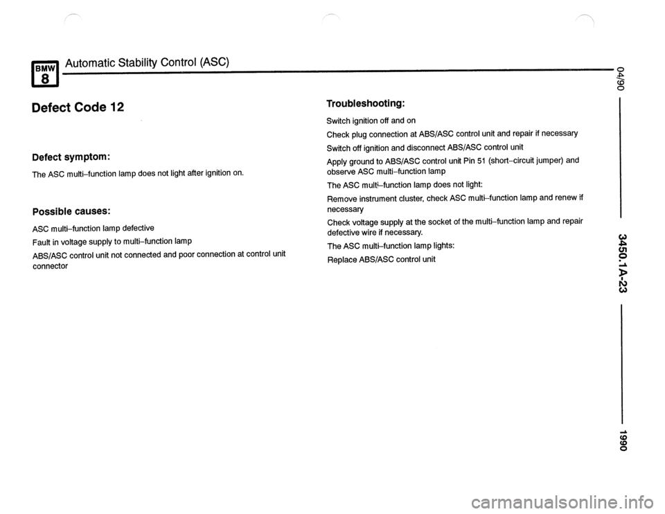 BMW 850csi 1990 E31 Electrical Troubleshooting Manual 