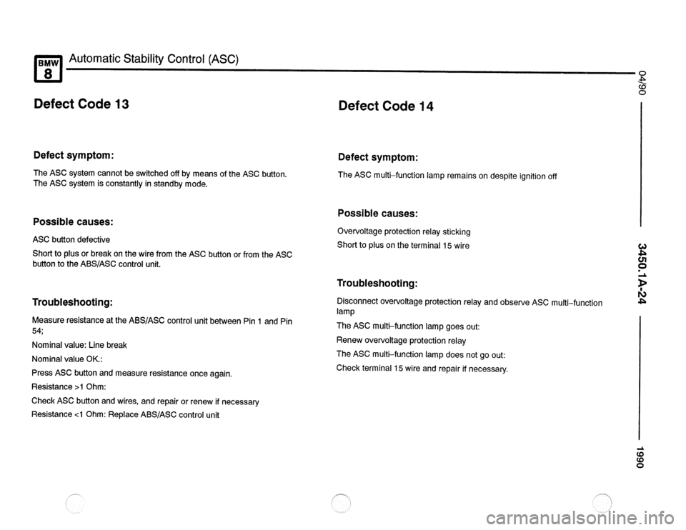 BMW 850csi 1990 E31 Electrical Troubleshooting Manual 