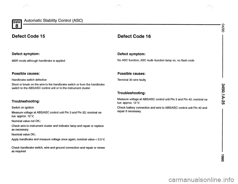 BMW 850csi 1990 E31 Electrical Troubleshooting Manual 