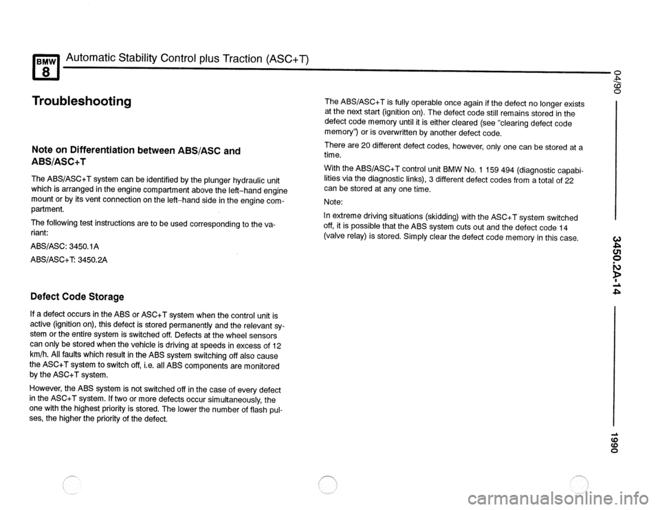 BMW 850csi 1990 E31 Electrical Troubleshooting Manual 