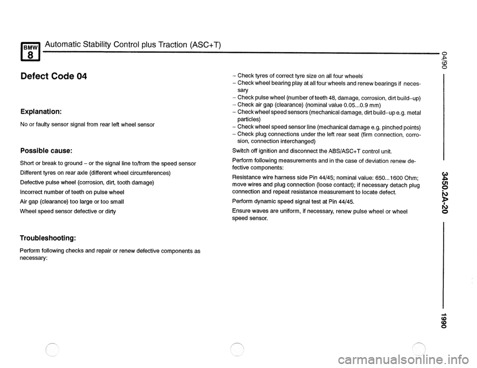 BMW 850csi 1990 E31 Electrical Troubleshooting Manual 