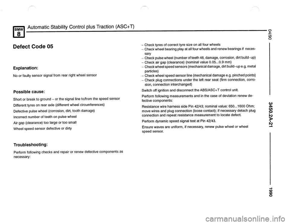 BMW 850csi 1990 E31 Electrical Troubleshooting Manual 