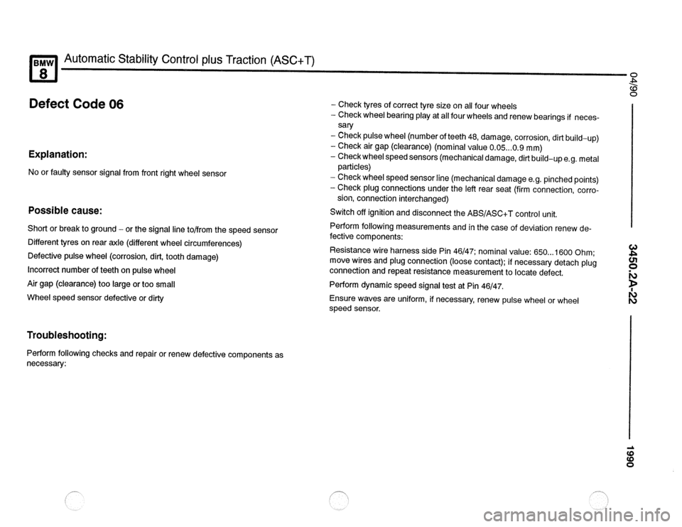 BMW 850csi 1990 E31 Electrical Troubleshooting Manual 
