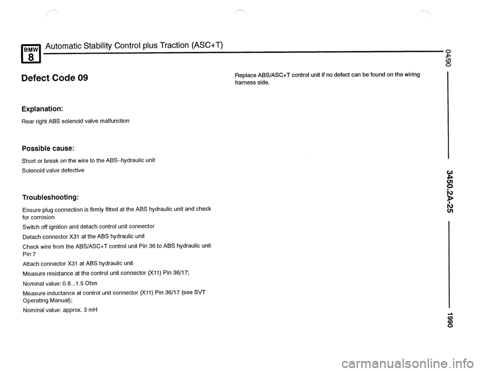 BMW 850csi 1990 E31 Electrical Troubleshooting Manual 