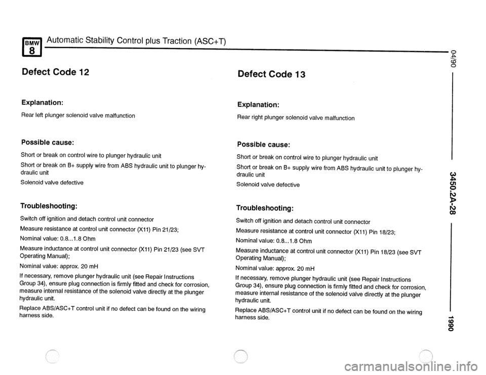 BMW 850csi 1990 E31 Electrical Troubleshooting Manual 