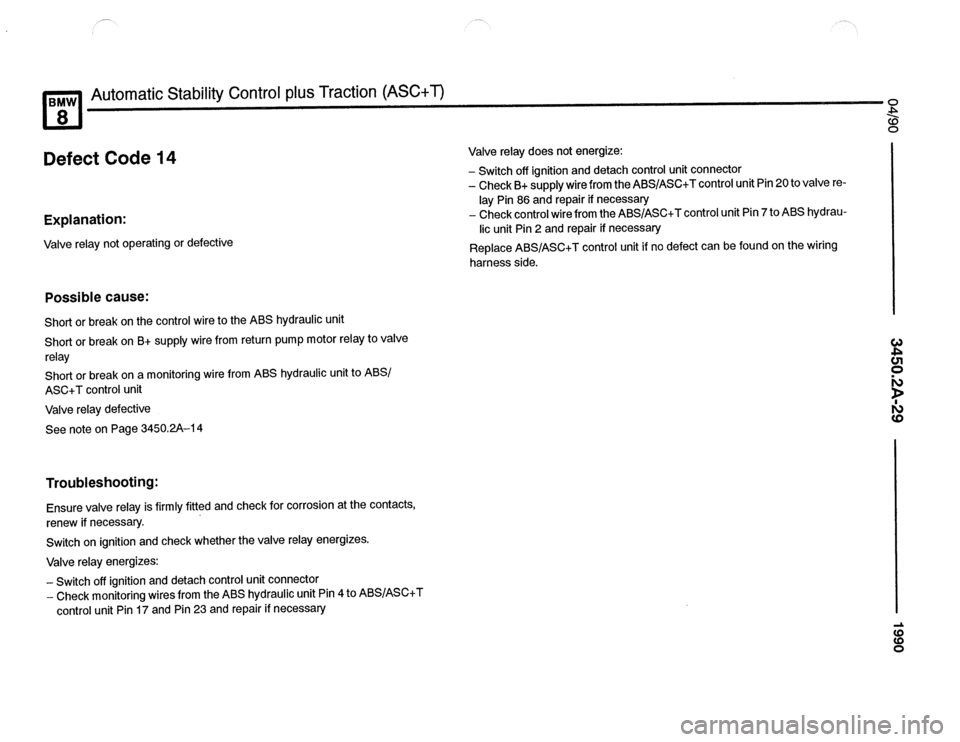 BMW 850csi 1990 E31 Electrical Troubleshooting Manual 