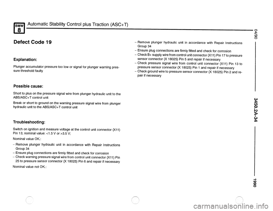 BMW 850csi 1990 E31 Electrical Troubleshooting Manual 
