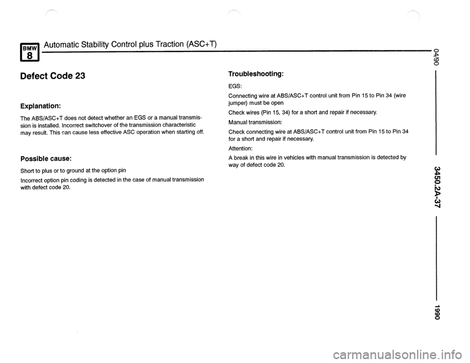 BMW 850csi 1990 E31 Electrical Troubleshooting Manual 