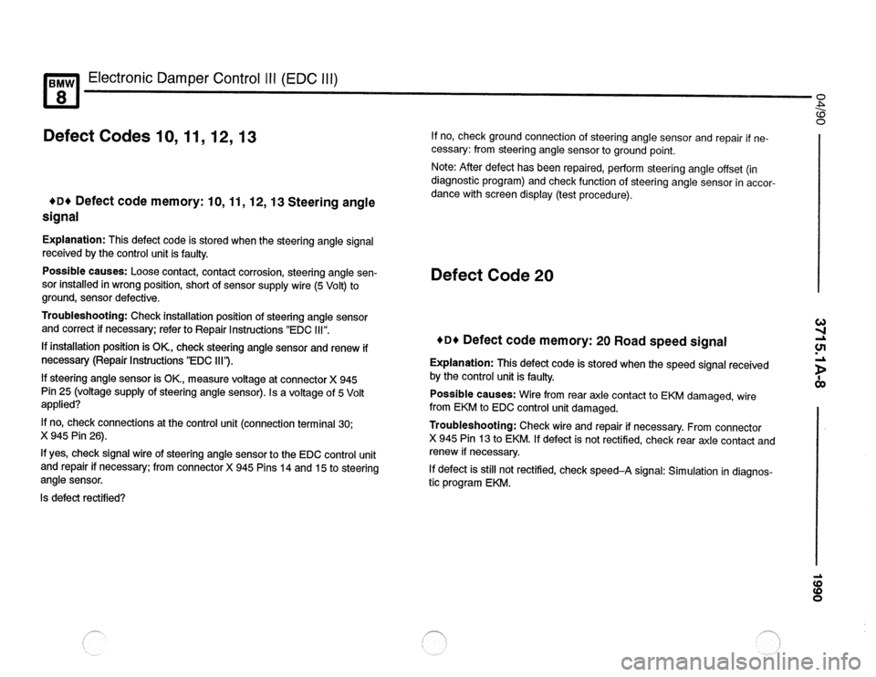 BMW 850csi 1990 E31 Electrical Troubleshooting Manual 
