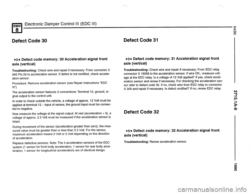 BMW 850csi 1990 E31 Electrical Troubleshooting Manual 