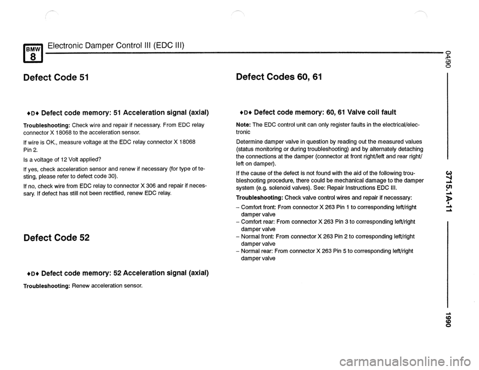 BMW 850csi 1990 E31 Electrical Troubleshooting Manual 