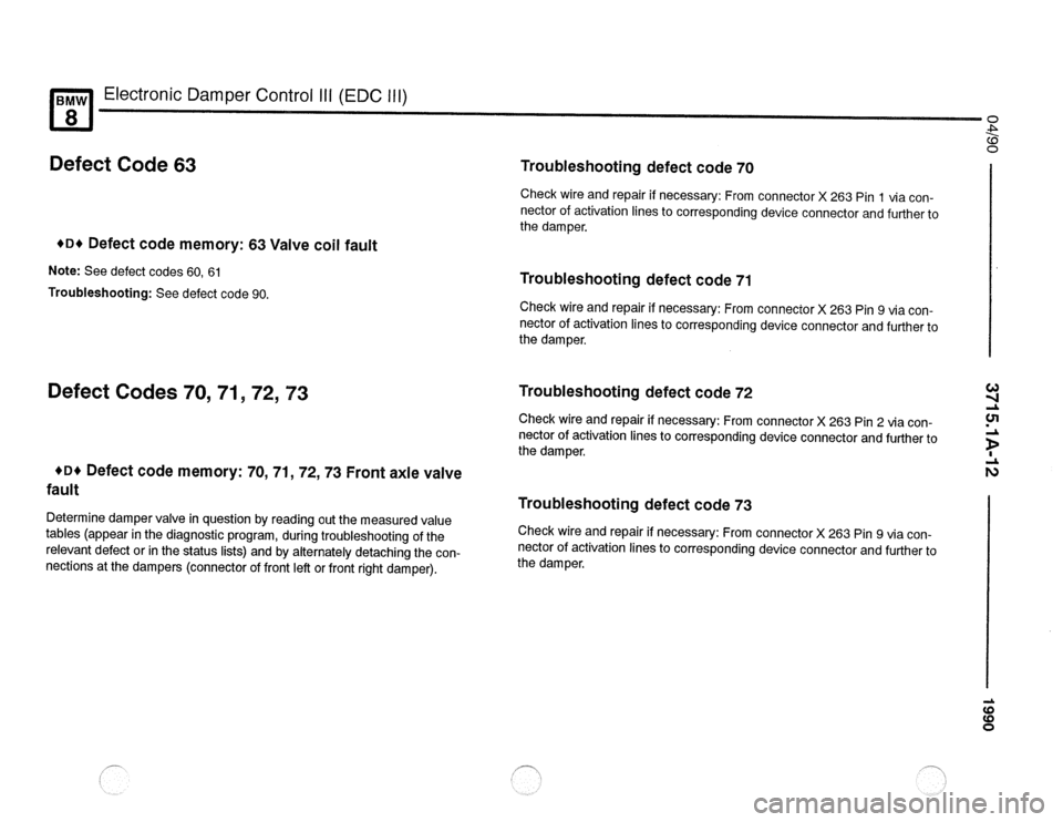 BMW 850csi 1990 E31 Electrical Troubleshooting Manual 