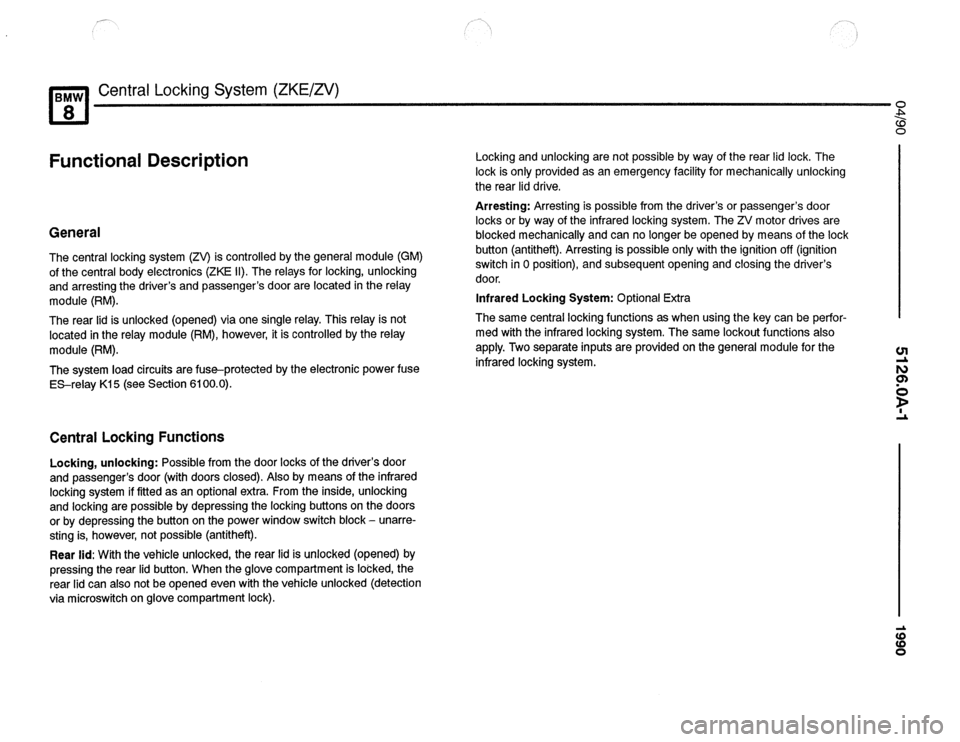 BMW 850csi 1990 E31 Electrical Troubleshooting Manual 
