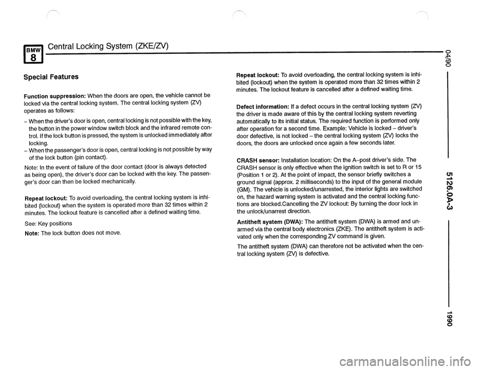 BMW 850csi 1990 E31 Electrical Troubleshooting Manual 