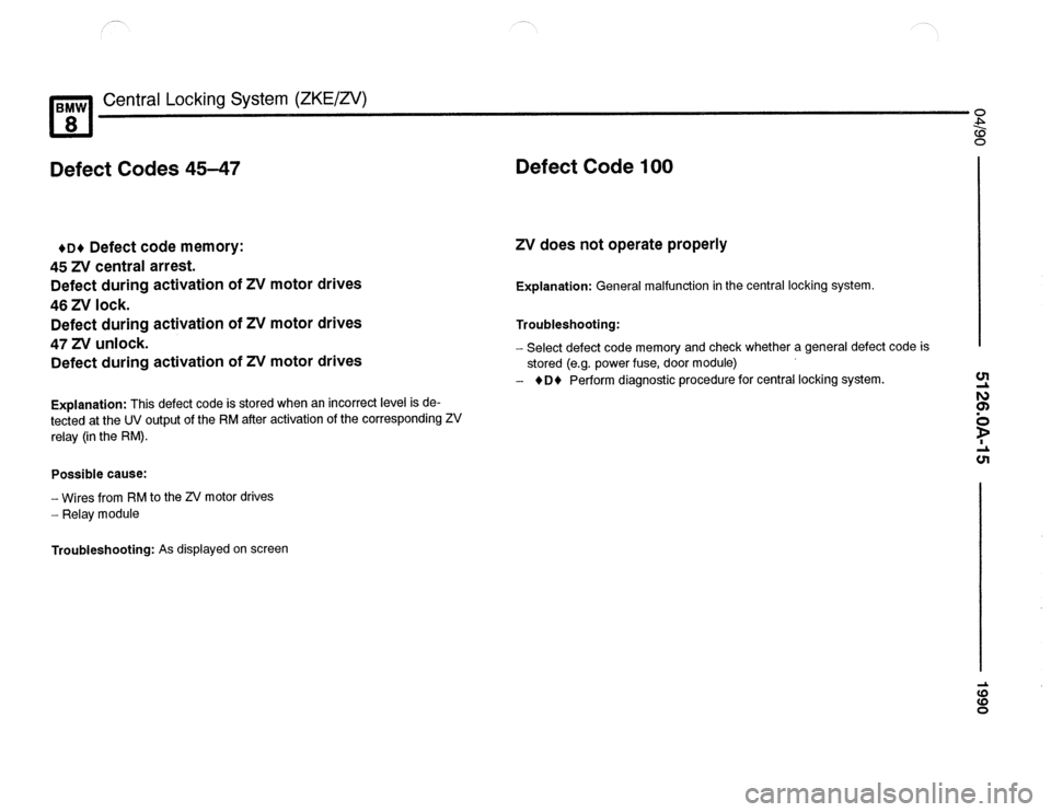 BMW 850csi 1990 E31 Electrical Troubleshooting Manual 