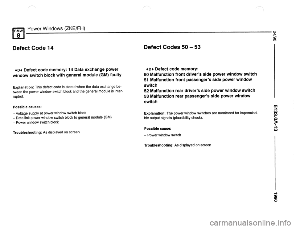 BMW 850csi 1990 E31 Electrical Troubleshooting Manual 