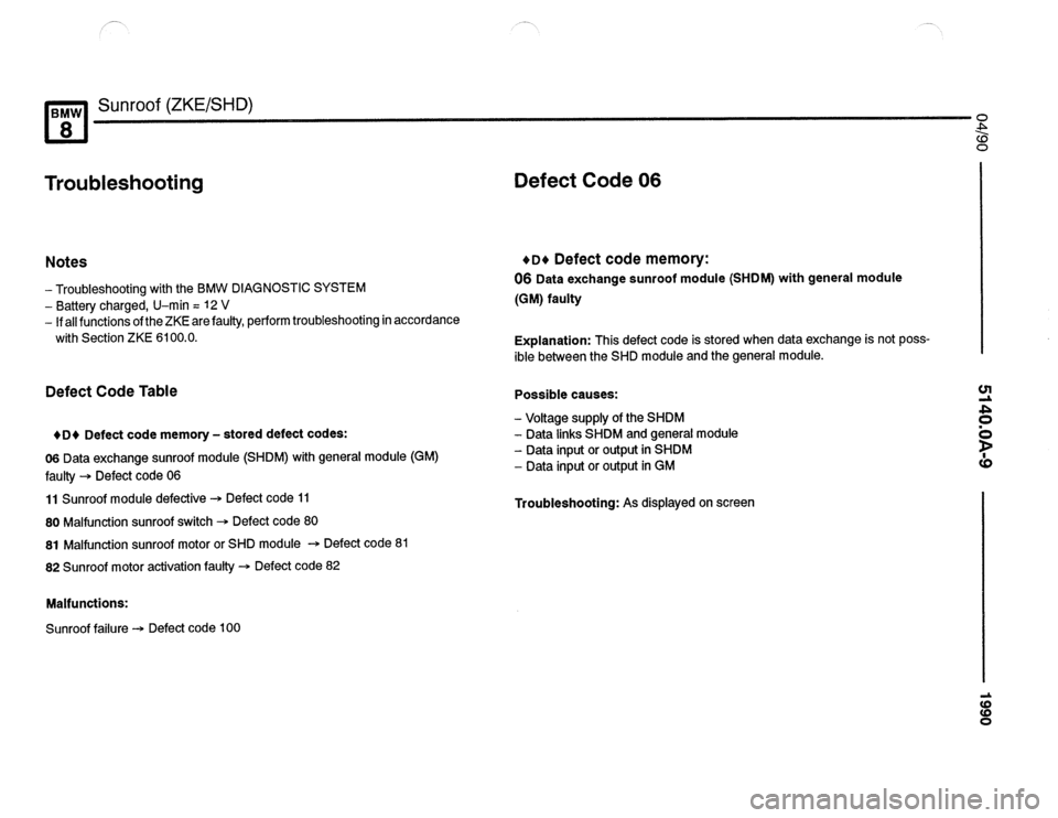 BMW 850csi 1990 E31 Electrical Troubleshooting Manual 