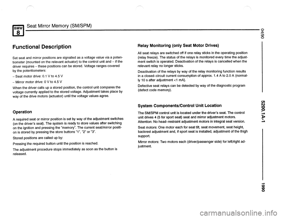 BMW 850csi 1990 E31 Electrical Troubleshooting Manual 
