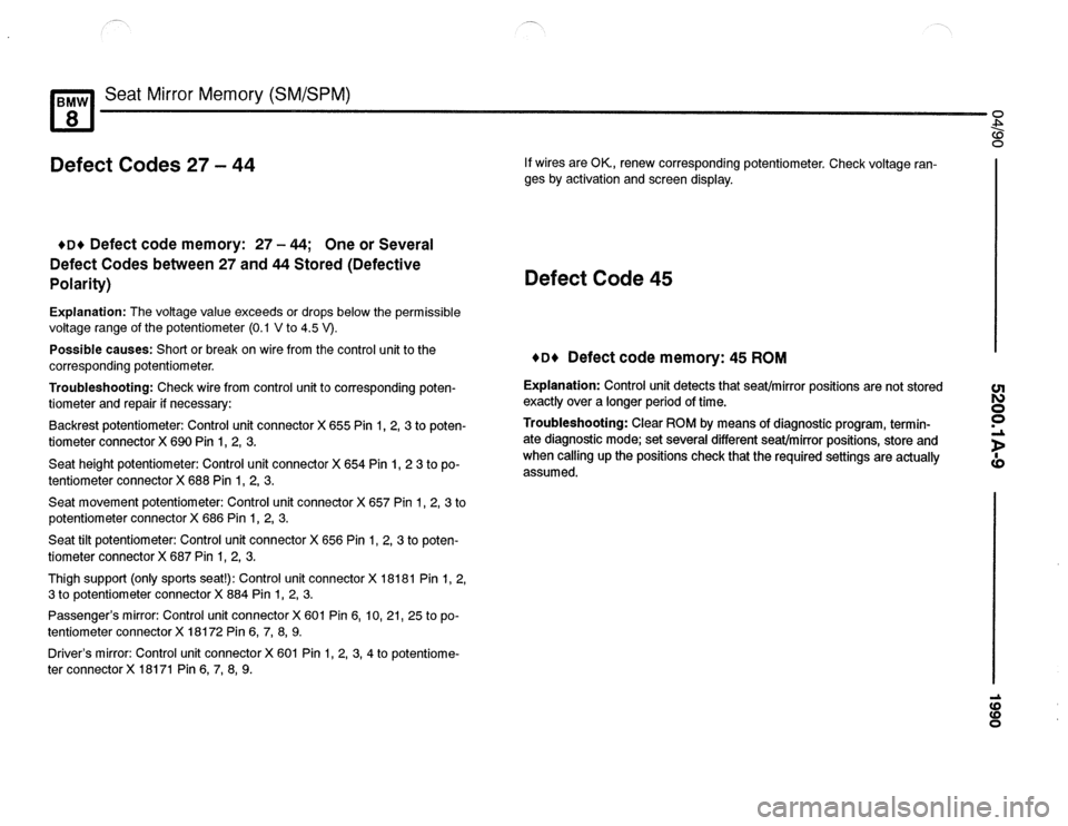BMW 850csi 1990 E31 Electrical Troubleshooting Manual 